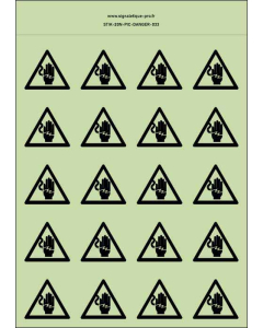 Panneau Autocollants photoluminescents Danger électrocution des mains – 20Ph