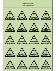 Panneau Autocollants photoluminescents Armoire électrique – 20Ph