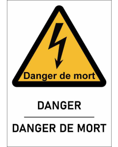 Panneau Danger de mort format A