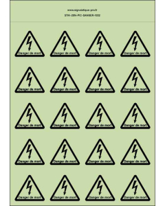 Panneau Autocollants photoluminescents Danger de mort – 20Ph