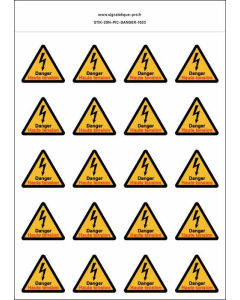 Panneau Autocollants Danger de mort haute tension – 20N