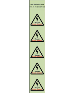 Panneau Autocollants photoluminescents Danger de mort haute tension – 5Ph