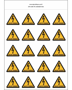 Panneau Autocollants Danger de mort haute tension 2 – 20N