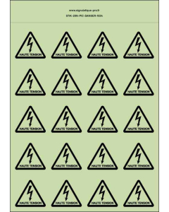 Panneau Autocollants photoluminescents Danger de mort haute tension 2 – 20Ph