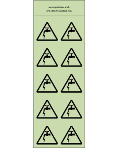 Panneau Autocollants photoluminescents Fuite électrique – 10Ph