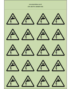 Panneau Autocollants photoluminescents Fuite électrique – 20Ph