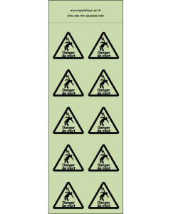 Panneau Autocollants photoluminescents Danger de mort par électrocution – 10Ph