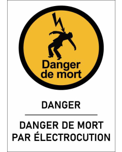 Panneau Danger de mort par électrocution 2 format A