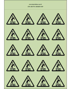 Panneau Autocollants photoluminescents Danger de mort par électrocution – 20Ph
