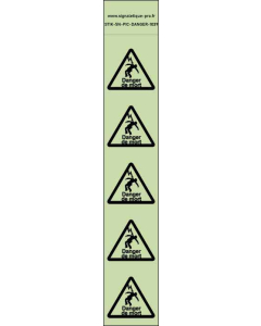 Panneau Autocollants photoluminescents Danger de mort par électrocution – 5Ph