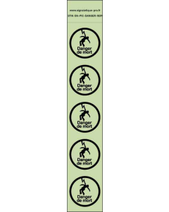Panneau Autocollants photoluminescents Danger de mort par électrocution – 5Ph