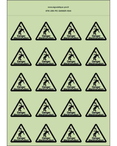 Panneau Autocollants photoluminescents Danger électrocution –  20Ph