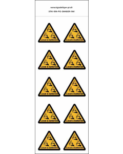 Panneau Autocollants Danger local à batteries – 10N