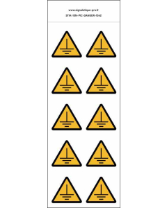 Panneau Autocollants Danger mis à la terre – 10N