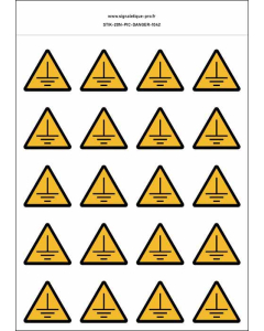 Panneau Autocollants Danger mis à la terre – 20N