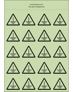 Panneau Autocollants photoluminescents Danger mis à la terre – 20Ph