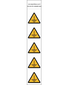 Panneau Autocollants Danger mis à la terre – 5N