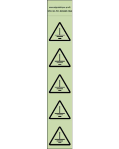 Panneau Autocollants photoluminescents Danger mis à la terre – 5Ph