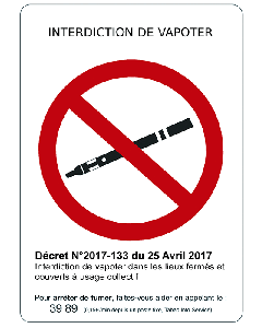 Pictogramme interdiction de vapoter 