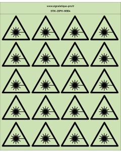 Autocollants photoluminescents Rayonnement laser 20Ph
