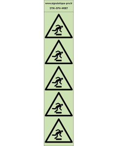 Autocollants photoluminescents Trébuchement 5Ph