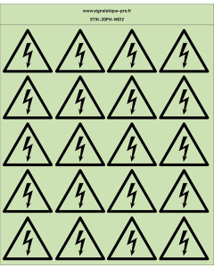 Autocollants photoluminescents Électricité 20Ph
