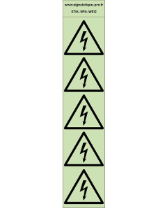 Autocollants photoluminescents Électricité 5Ph