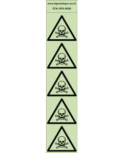 Autocollants photoluminescents Matières toxiques 5Ph