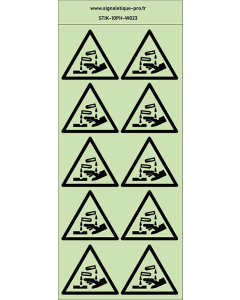 Autocollants photoluminescents Substances corrosive 10Ph