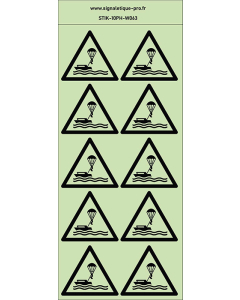 Autocollants photoluminescents Parachutes ascensionnels 10Ph