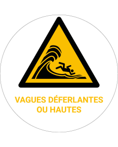 Panneau pictogramme Vagues déferlantes ou hautes