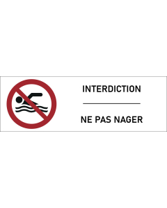 Signalétique interdiction de nager