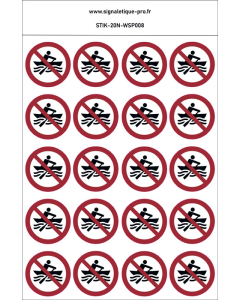 Panneau Pas d'embarcation à propulsion manuelle 20N