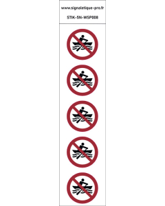 Panneau Pas d'embarcation à propulsion manuelle 5N