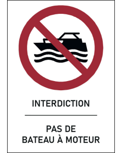 Panneau Pas de bateau à moteur