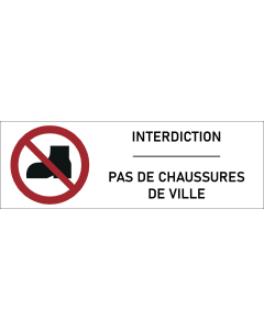 Signalétique interdiction de chaussures de ville