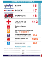  Affichage numéros d'urgence en entreprise