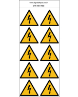 Autocollants électricité - W012 norme iso 7010 – par Lot de 10