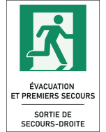 Panneau Sortie de secours droite