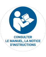 Panneau pictogramme Consulter le manuel  la notice d'instructions