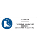 Panneau protection obligatoire des pieds (chaussure de sécurité)