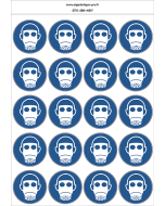 Autocollants Protection obligatoire des voies respiratoires - M017 norme iso 7010 – par Lot de 20