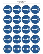 Autocollants Klaxon - M029 norme iso 7010 – par Lot de 20