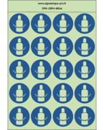 Autocollants photoluminescents Sécuriser les bouteilles de gaz 20Ph