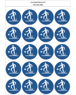 Autocollants Descendre à gauche de la luge - M050 norme iso 7010 – par Lot de 20