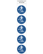 Autocollants Descendre à gauche de la luge - M050 norme iso 7010 – par Lot de 5