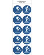 Autocollants Descendre à droite de la luge - M051 norme iso 7010 – par Lot de 10