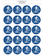 Autocollants Descendre à droite de la luge - M051 norme iso 7010 – par Lot de 20