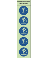 Autocollants photoluminescents descendre à droite de la luge  5Ph