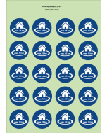 Autocollants photoluminescents  Restriction de circulation de 15km autour du domicile  - M402  norme iso 7010 – par Lot de 20